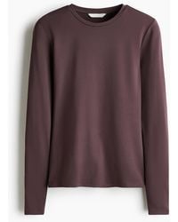 H&M - Top Van Microvezel Met Lange Mouwen - Lyst