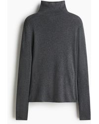 H&M - Fijngebreide Top Met Turtleneck - Lyst