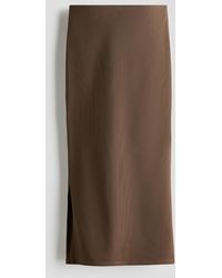 H&M - Cooling Slim Fit Ribbed Midi Skirt - Lyst