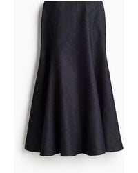 H&M - Flared Denim Rok - Lyst
