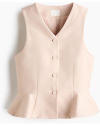 H&M - V-neck peplum waistcoat - Lyst