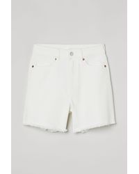 H&M Denim Shorts High Waist - White