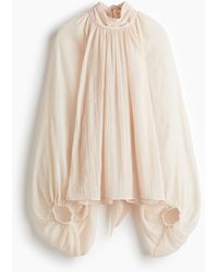 H&M - Bluse mit Bindebändern - Lyst