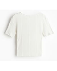 H&M - Geripptes Shirt mit tiefem Rückenausschnitt - Lyst