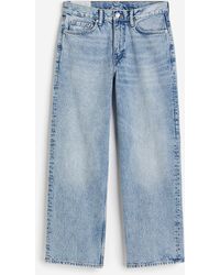 H&M - Straight Relaxed High Jeans - Lyst