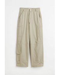 H&M Straight Cargo Pants - Natural