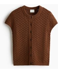 H&M - Cardigan in Pointellestrick mit Kappenärmeln - Lyst