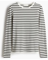 H&M - Geribde Katoenen Top - Lyst