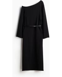 H&M - One-Shoulder-Kleid mit Gürtel - Lyst