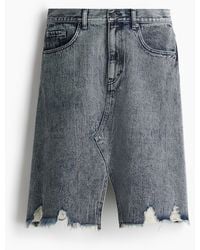 H&M - Jeansjupe mit Trashed-Detail - Lyst