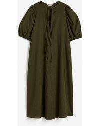 H&M - Robe en lin mélangé avec détail à nouer - Lyst