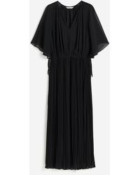 H&M - Kleid mit Plissierung und Zierbändern - Lyst