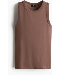 H&M - Geripptes Tanktop in Slim Fit - Lyst