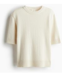 H&M - Gebreid T-shirt Van Wol - Lyst