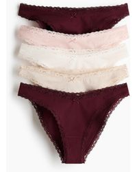 H&M - 5er-Pack Baumwollslips mit Spitze - Lyst