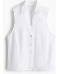 H&M - Ärmellose Bluse aus Leinenmix - Lyst