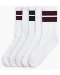 H&M - 5er-Pack Gerippte Socken - Lyst