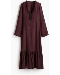 H&M - Spitzenkleid mit Volantbesatz - Lyst