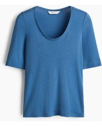 H&M - Shirt aus Pima-Baumwolle mit U-Ausschnitt - Lyst