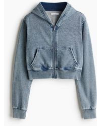 H&M - Jeanius Cropped Zip Hoodie - Lyst
