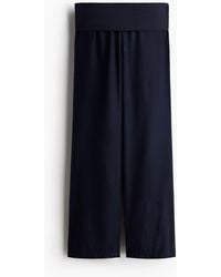 H&M - Pantalon en lin mélangé avec ceinture repliée - Lyst