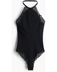H&M - Katoenen Body Met Kant - Lyst