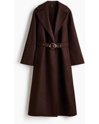 H&M - Maxi-jas Met Ceintuur - Lyst