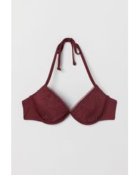 H&M Push-up-Bikinitop mit Spitze - Rot