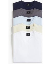 H&M - 5er-Pack T-Shirts mit V-Ausschnitt in Slim Fit - Lyst