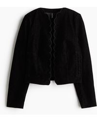 H&M - Denim Jack Met Flockcoating - Lyst