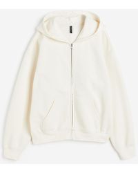 H&M Oversized Zip-through Hoodie - White