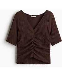 H&M - Gedrapeerde Top Met Structuur - Lyst