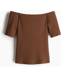 H&M - Off-Shoulder-Shirt in Rippstrick - Lyst