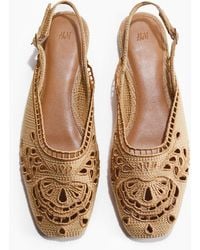 H&M - Slingpumps mit Broderie Anglaise - Lyst