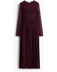 H&M - Drapiertes Meshkleid - Lyst