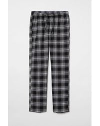 H&M Flannel Pyjama Bottoms - Black