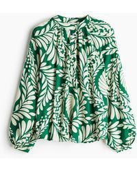H&M - Blouse Met Ballonmouwen - Lyst