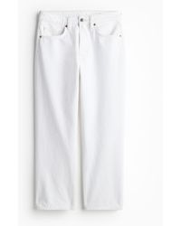 H&M - Straight High Cropped Jeans - Lyst