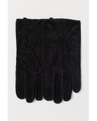 H&M Velourslederhandschuhe - Schwarz