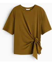 H&M - Shirt mit Bindedetails - Lyst