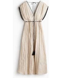 H&M - Gecrinkeltes Kleid mit Bindedetail - Lyst
