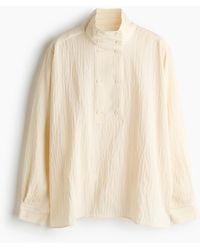 H&M - Overhemdblouse Van Viscosemix Met Structuurdessin - Lyst