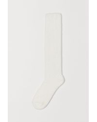 H&M Chenille Knee Socks - White