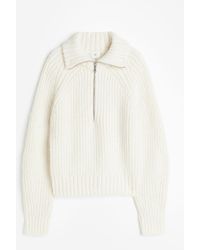 H&M - Gerippter Pullover mit Zipper - Lyst