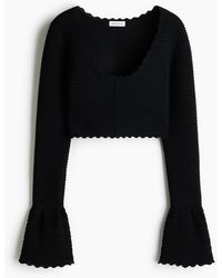 H&M - Structuurgebreide Top - Lyst