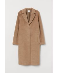 H&M Straight-cut Coat - Natural