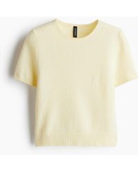 H&M - T-Shirt aus Feinstrick - Lyst