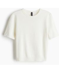 H&M - Fijngebreid T-shirt - Lyst