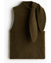 H&M - Top aus Mohairmix mit Schalkragen - Lyst