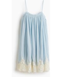 H&M - Trägerkleid aus Chiffon mit Spitze - Lyst